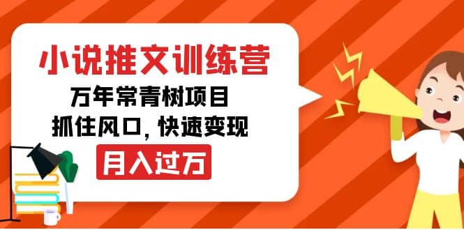小说推文训练营，万年常青树项目，抓住风口聚合网创-网创项目资源站-副业项目-创业项目-搞钱项目聚合网创