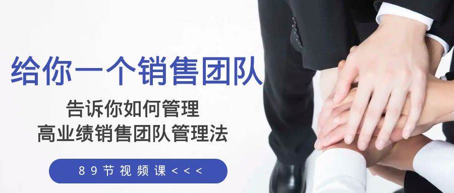 给你一个销售团队，告诉你如何管理，高业绩销售团队管理法（89节课）聚合网创-网创项目资源站-副业项目-创业项目-搞钱项目聚合网创