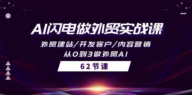 AI闪电做外贸实战课，外贸建站/开发客户/内容营销/从0到3做外贸AI-62节聚合网创-网创项目资源站-副业项目-创业项目-搞钱项目聚合网创