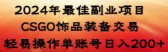 2024年最佳副业项目 CSGO饰品装备交易 轻易操作单账号日入200+聚合网创-网创项目资源站-副业项目-创业项目-搞钱项目聚合网创