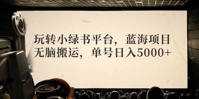 玩转小绿书平台，蓝海项目，无脑搬运，单号日入5000+聚合网创-网创项目资源站-副业项目-创业项目-搞钱项目聚合网创