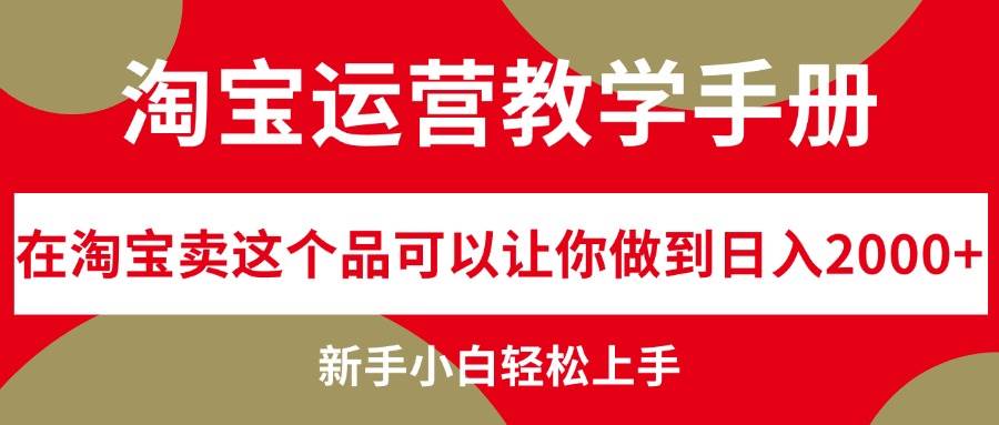 淘宝运营教学手册，在淘宝卖这个品可以让你做到日入2000+，新手小白轻…聚合网创-网创项目资源站-副业项目-创业项目-搞钱项目聚合网创