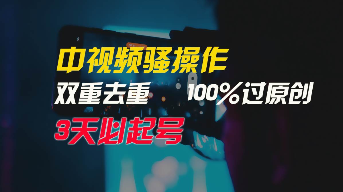中视频骚操作，双重去重100%过原创，3天比必起号，简单无脑，月入3W+聚合网创-网创项目资源站-副业项目-创业项目-搞钱项目聚合网创
