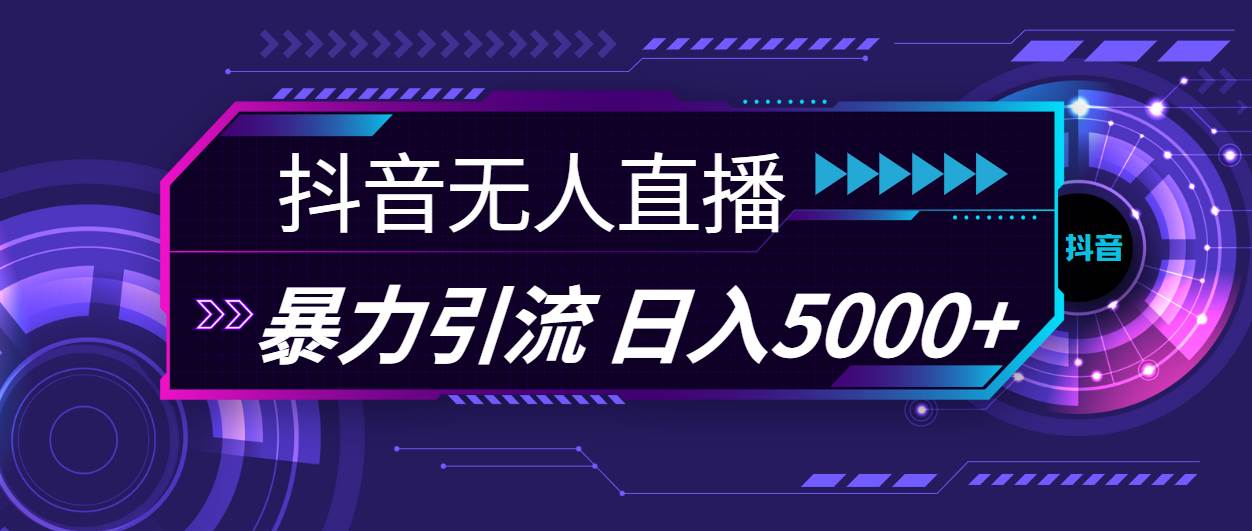抖音无人直播，暴利引流，日入5000+聚合网创-网创项目资源站-副业项目-创业项目-搞钱项目聚合网创