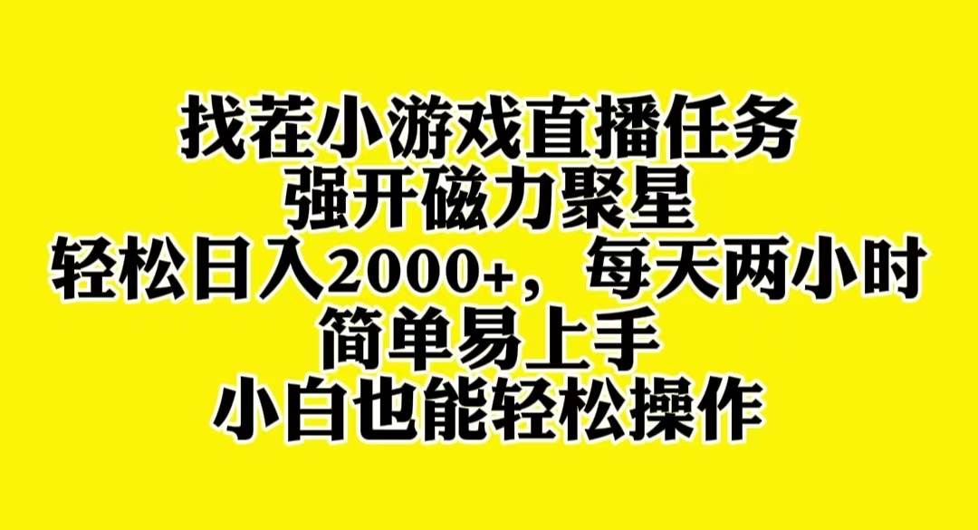 找茬小游戏直播，强开磁力聚星，轻松日入2000+，小白也能轻松上手聚合网创-网创项目资源站-副业项目-创业项目-搞钱项目聚合网创