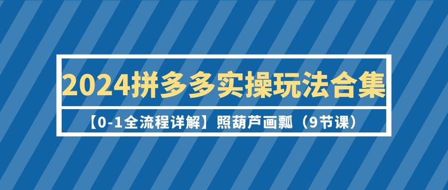 2024拼多多实操玩法合集【0-1全流程详解】照葫芦画瓢（9节课）聚合网创-网创项目资源站-副业项目-创业项目-搞钱项目聚合网创