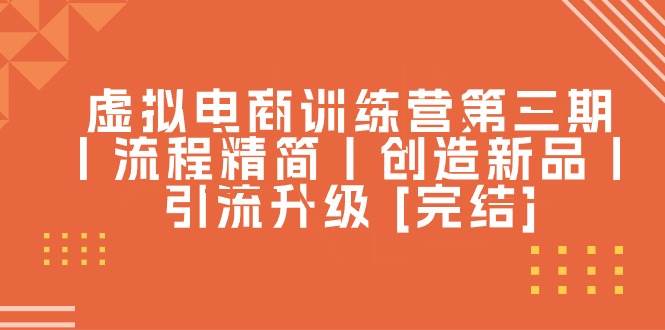 虚拟电商训练营第三期丨流程精简丨创造新品丨引流升级 [完结]聚合网创-网创项目资源站-副业项目-创业项目-搞钱项目聚合网创