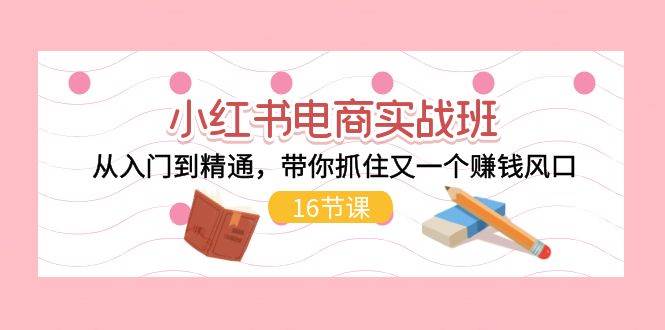 小红书电商实战班，从入门到精通，带你抓住又一个赚钱风口（16节）聚合网创-网创项目资源站-副业项目-创业项目-搞钱项目聚合网创