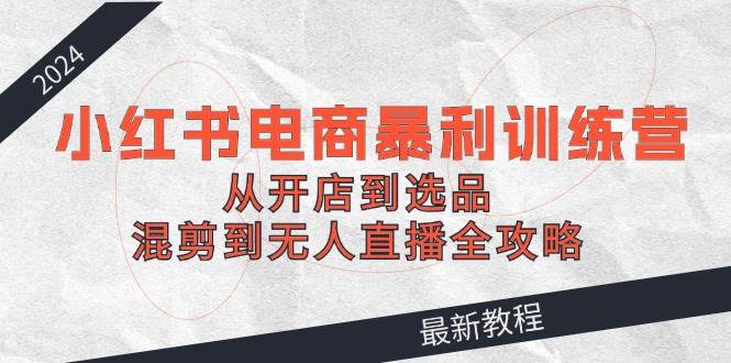 2024小红书电商暴利训练营：从开店到选品，混剪到无人直播全攻略聚合网创-网创项目资源站-副业项目-创业项目-搞钱项目聚合网创