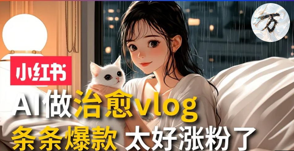 AI治愈系vlog动画视频，小红书7天 涨粉破千，商单报价1500+，0成本制作，日入2000+，有手就会 聚合网创-网创项目资源站-副业项目-创业项目-搞钱项目聚合网创