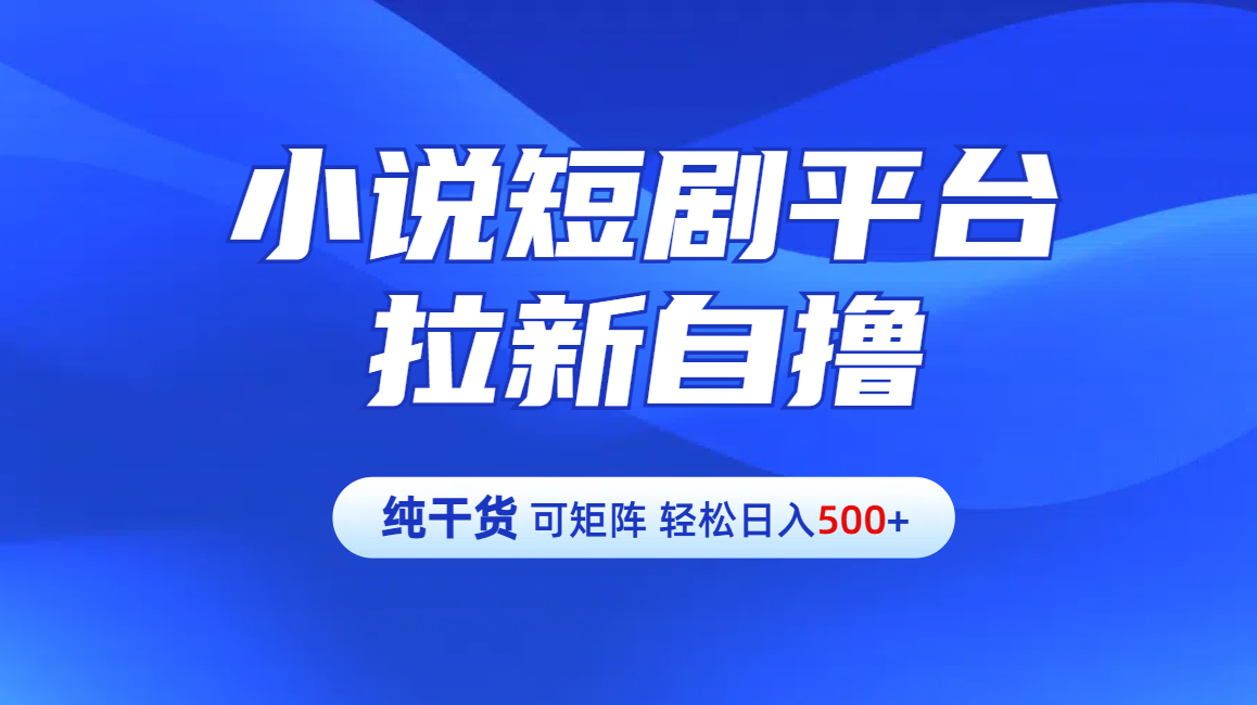 图片[1]聚合网创-网创项目资源站-副业项目-创业项目-搞钱项目【纯干货】小说短剧平台拉新自撸玩法详解-单人轻松日入500+聚合网创-网创项目资源站-副业项目-创业项目-搞钱项目聚合网创