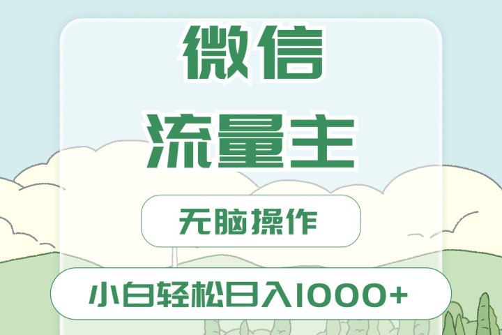 微信流量主最新玩法，小白轻松日入1000+聚合网创-网创项目资源站-副业项目-创业项目-搞钱项目聚合网创