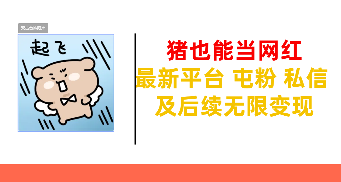 猪也能当网红-最新平台 屯粉 交流 私信 及后续无限变现聚合网创-网创项目资源站-副业项目-创业项目-搞钱项目聚合网创