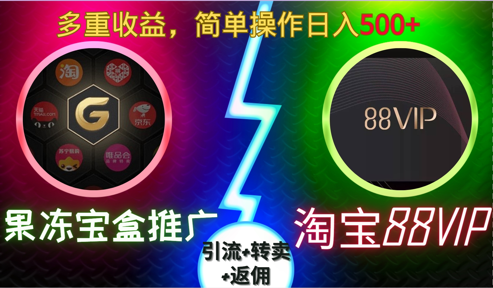 果冻宝盒推广88VIP，引流+转卖+返佣，多重收益，简单操作日入500+聚合网创-网创项目资源站-副业项目-创业项目-搞钱项目聚合网创