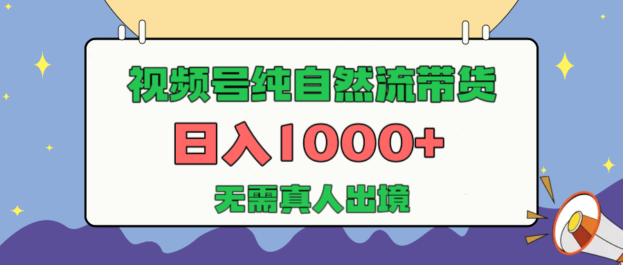 视频号纯自然流带货，日入1000+，无需真人出境，新手小白也可操作聚合网创-网创项目资源站-副业项目-创业项目-搞钱项目聚合网创