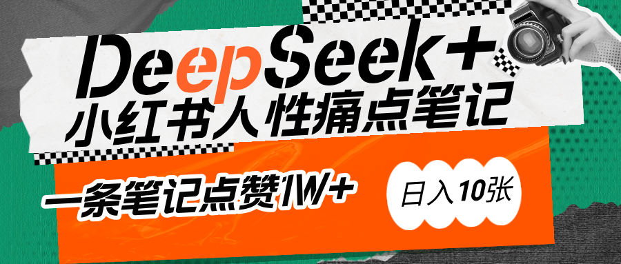 AI赋能小红书爆款秘籍：用DeepSeek轻松抓人性痛点，小白也能写出点赞破万的吸金笔记聚合网创-网创项目资源站-副业项目-创业项目-搞钱项目聚合网创
