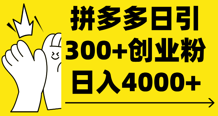 拼多多日引300+创业粉 日入4000+聚合网创-网创项目资源站-副业项目-创业项目-搞钱项目聚合网创