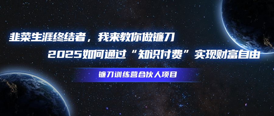 韭菜生涯终结者，我来教你做镰刀，2025如何通过“知识付费”实现财富自由聚合网创-网创项目资源站-副业项目-创业项目-搞钱项目聚合网创