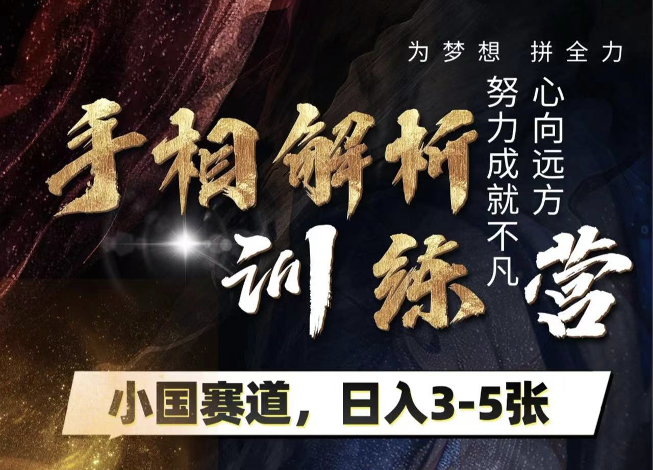 手相解析训练营，全网独家项目，小国赛道，轻松日入3-5张聚合网创-网创项目资源站-副业项目-创业项目-搞钱项目聚合网创