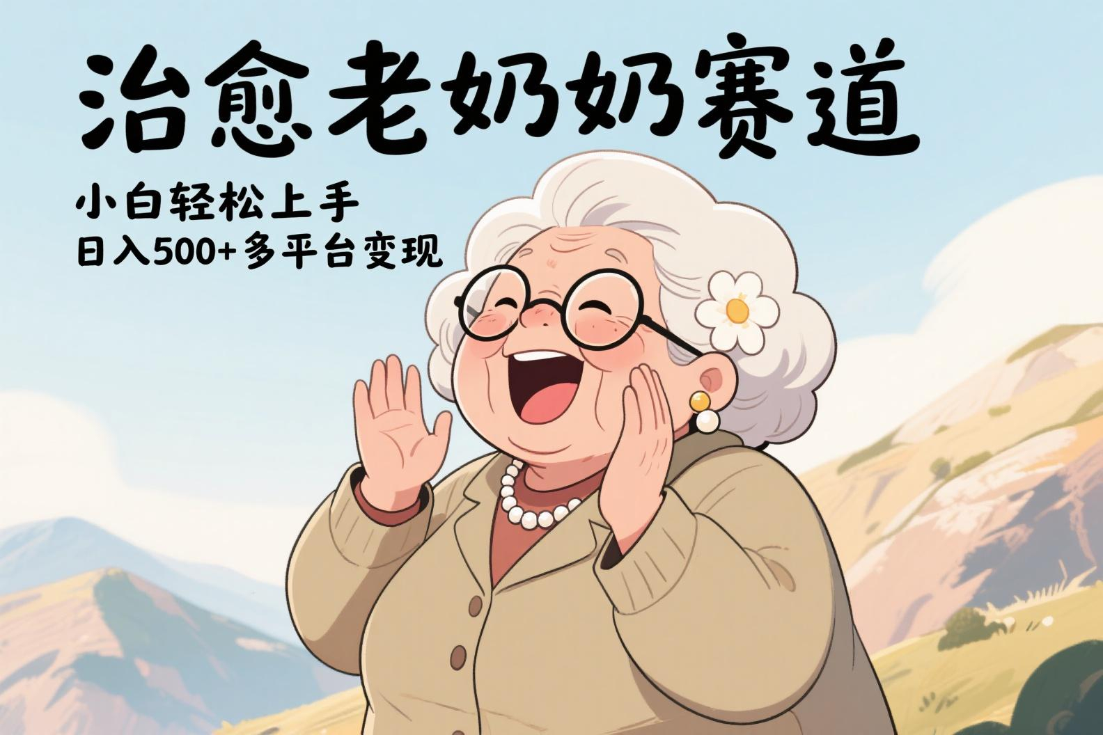视频号治愈老奶奶赛道，小白轻松上手，日入500+多平台变现聚合网创-网创项目资源站-副业项目-创业项目-搞钱项目聚合网创